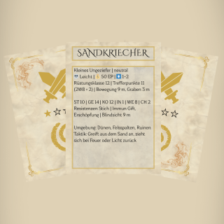 Wüste I – Leichte Begegnungen | 6 Encounterkarten & Monster-Statblocks (D&D 5e kompatibel)