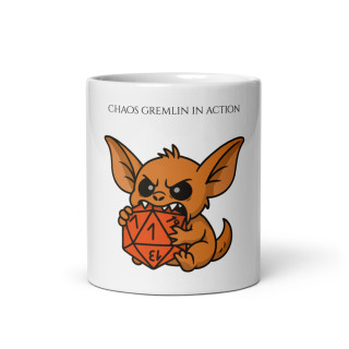 Chaos Gremlin in Action - Weiße glänzende Tasse
