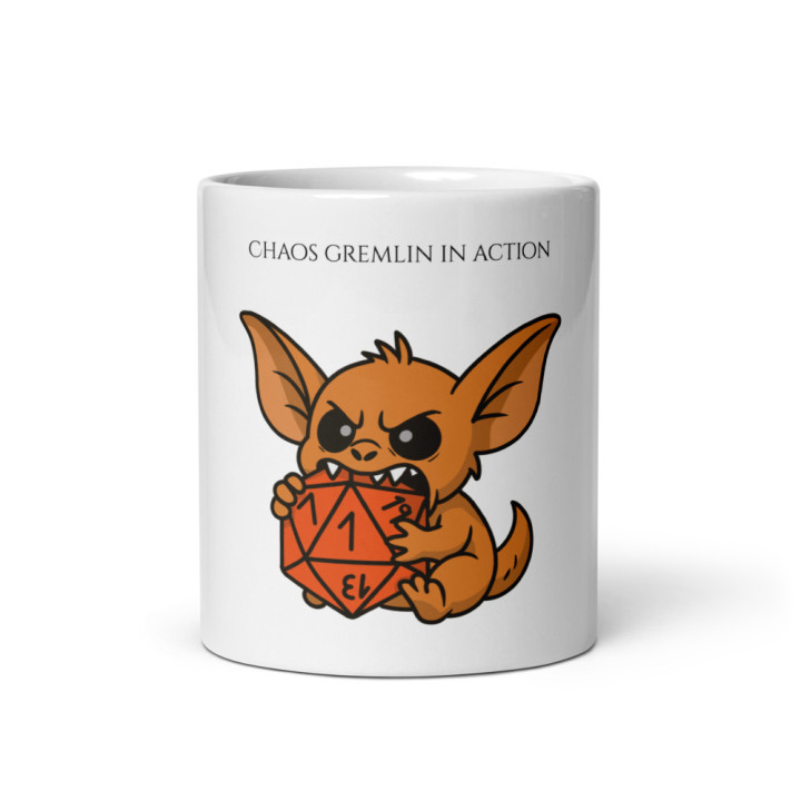 Chaos Gremlin in Action - Weiße glänzende Tasse