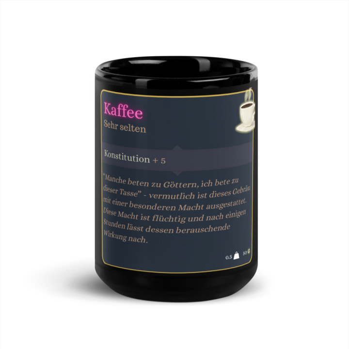 Kaffee - Sehr seltenes Item - Schwarze glänzende Tasse