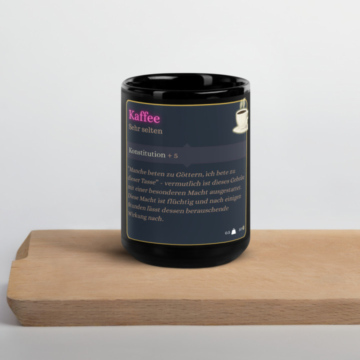 Kaffee - Sehr seltenes Item - Schwarze glänzende Tasse