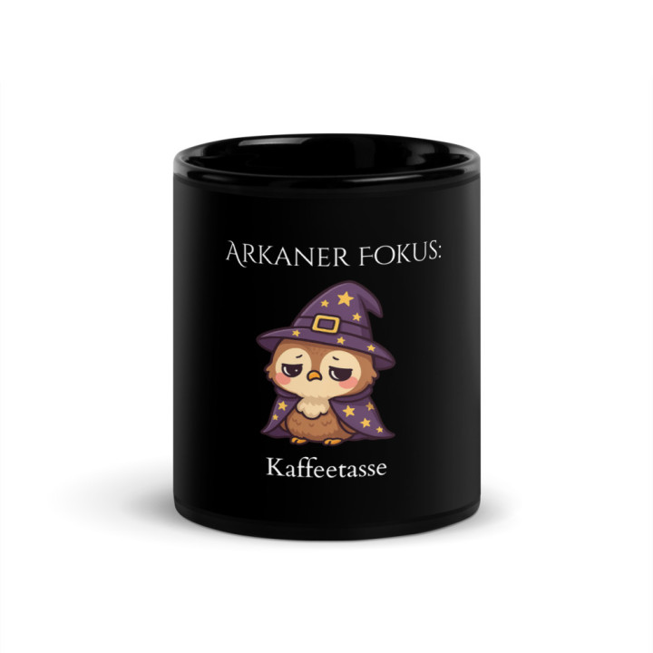 Arkaner Fokus: Kaffeetasse - schwarze, glänzende Tasse, perfekt geeignet für Kaffee